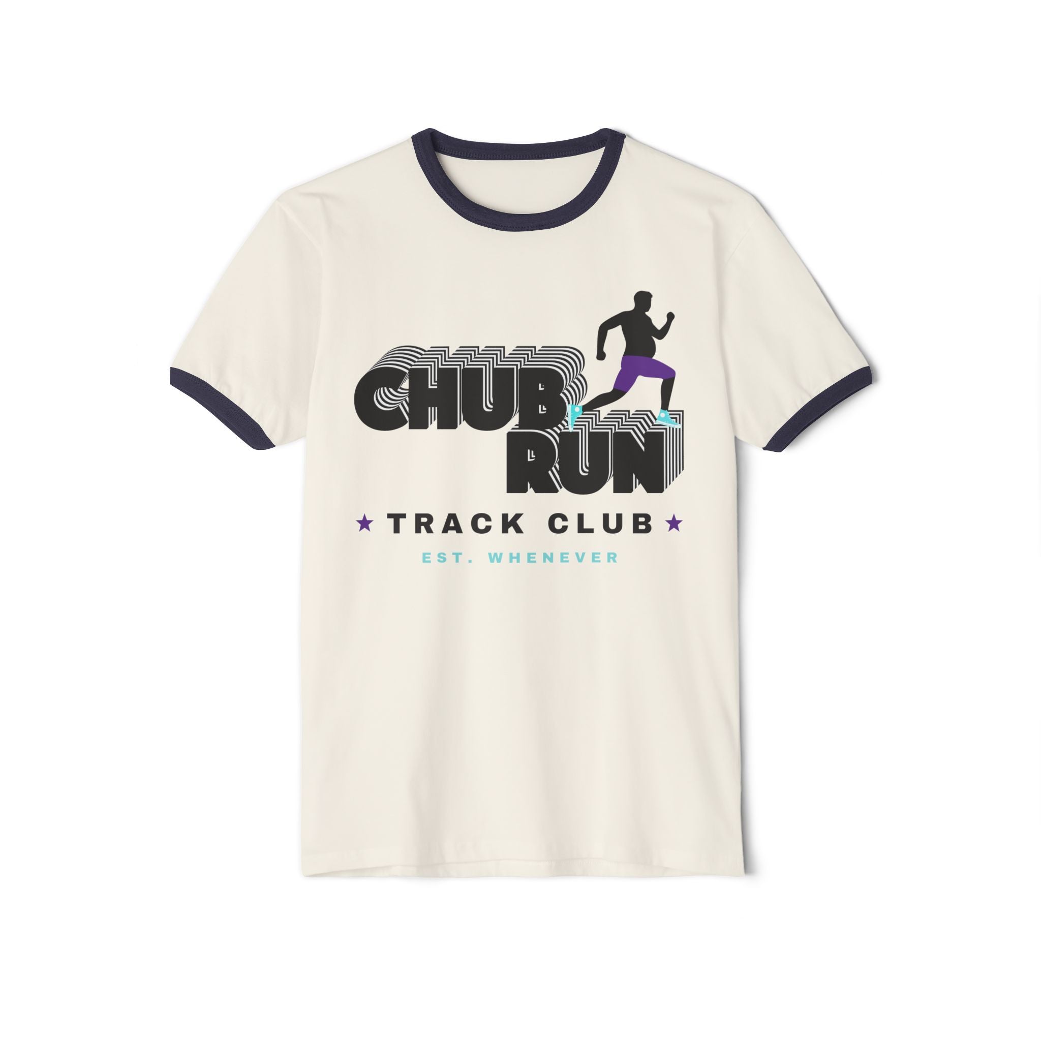 Chub Run Track Club Ringer T-Shirt — Vintage Runner Graphic
