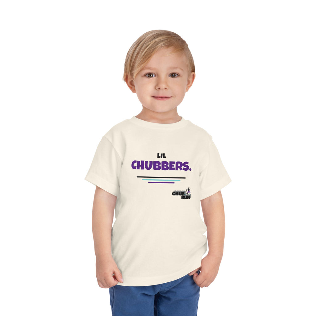 Lil Chubbers Toddler Tee — Cute Purple Logo Short Sleeve Shirt