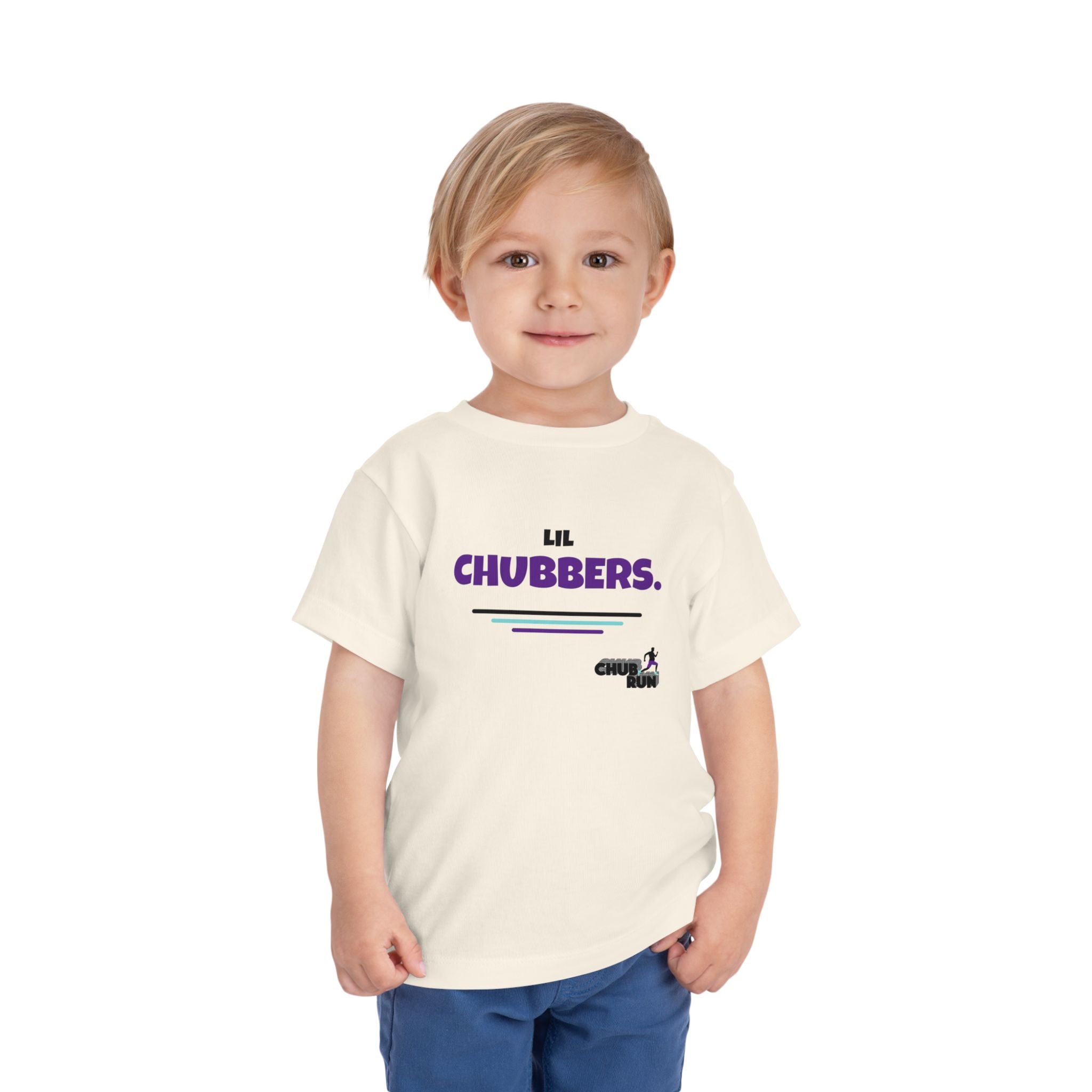 Lil Chubbers Toddler Tee — Cute Purple Logo Short Sleeve Shirt