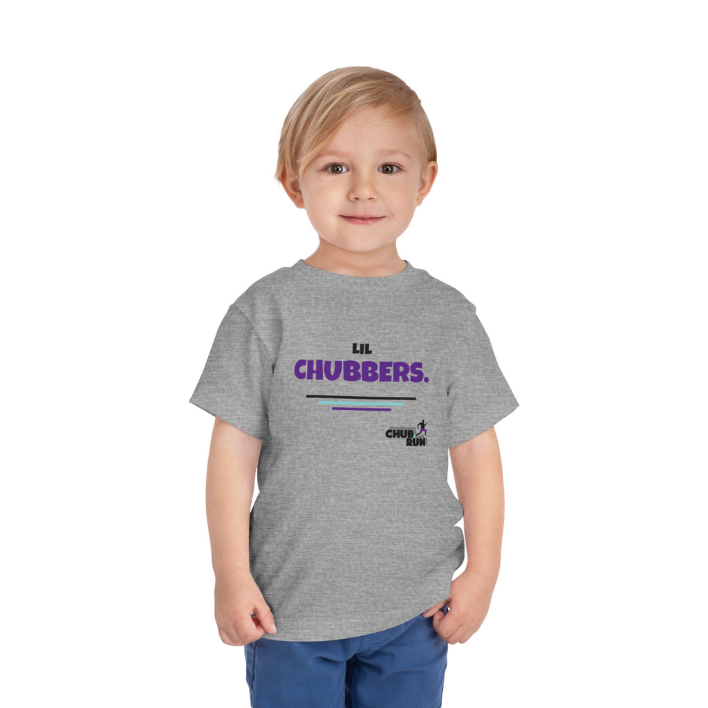 Lil Chubbers Toddler Tee — Cute Purple Logo Short Sleeve Shirt