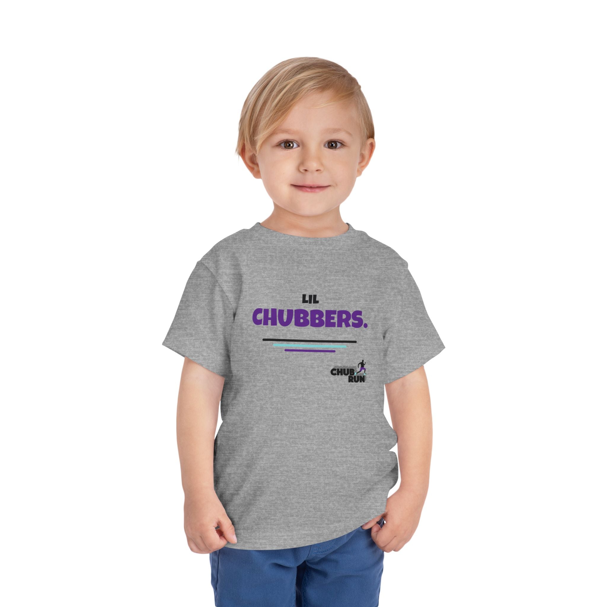 Lil Chubbers Toddler Tee — Cute Purple Logo Short Sleeve Shirt
