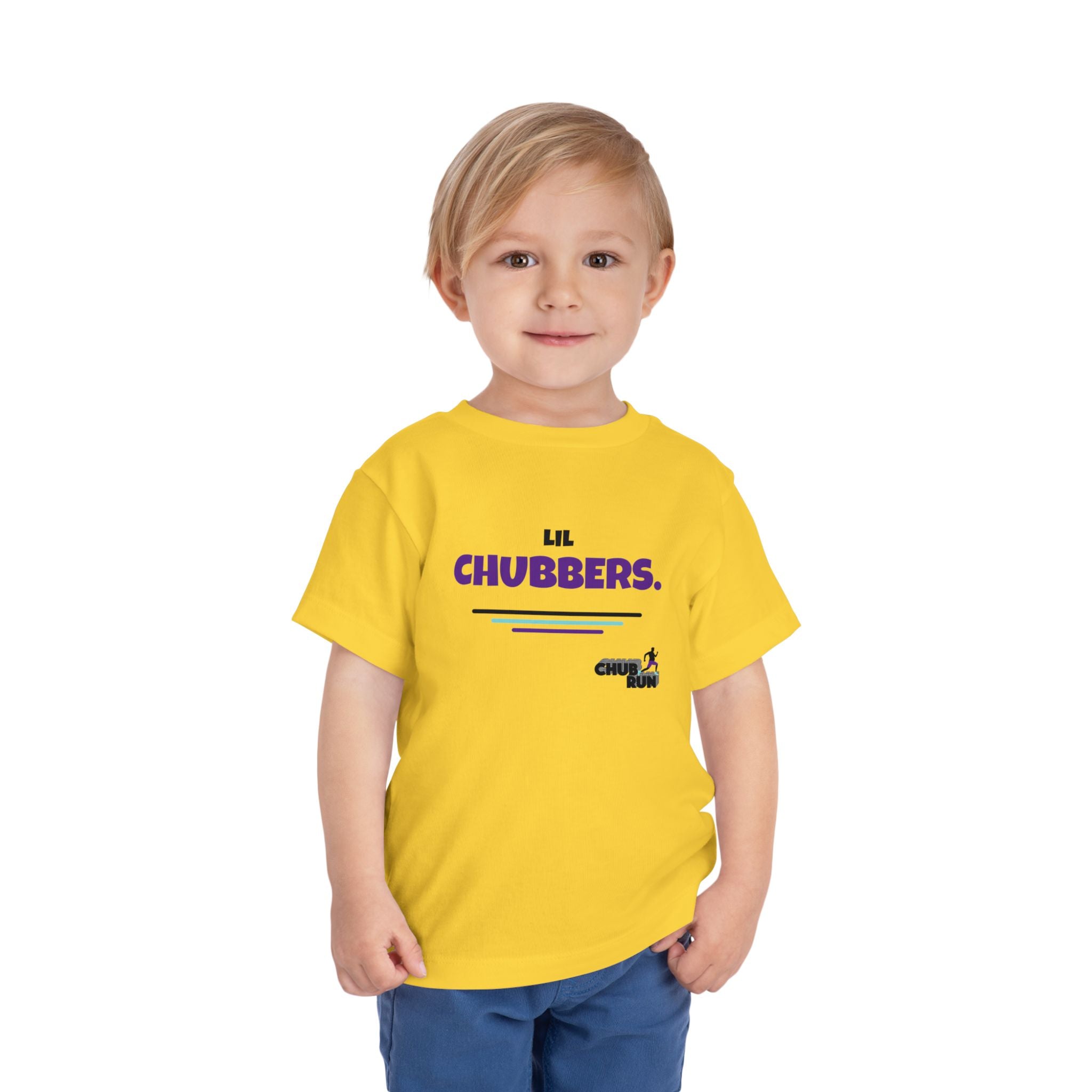 Lil Chubbers Toddler Tee — Cute Purple Logo Short Sleeve Shirt