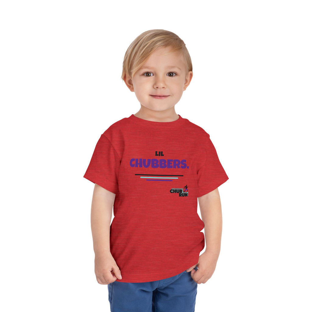 Lil Chubbers Toddler Tee — Cute Purple Logo Short Sleeve Shirt