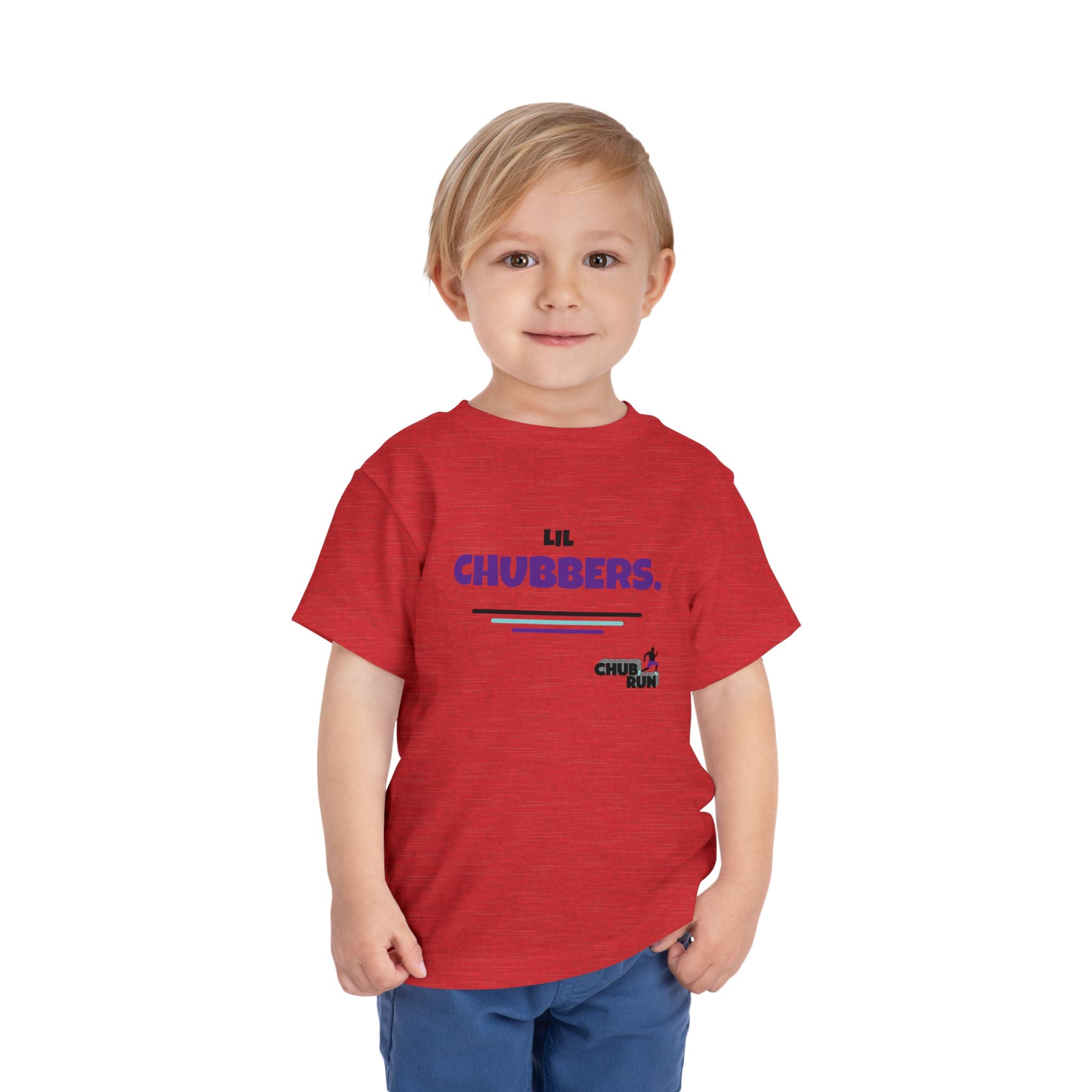 Lil Chubbers Toddler Tee — Cute Purple Logo Short Sleeve Shirt