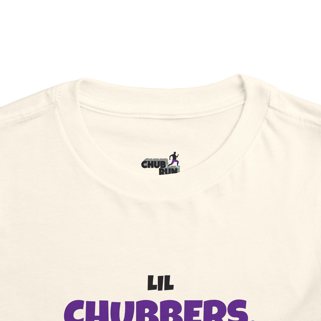 Lil Chubbers Toddler Tee — Cute Purple Logo Short Sleeve Shirt
