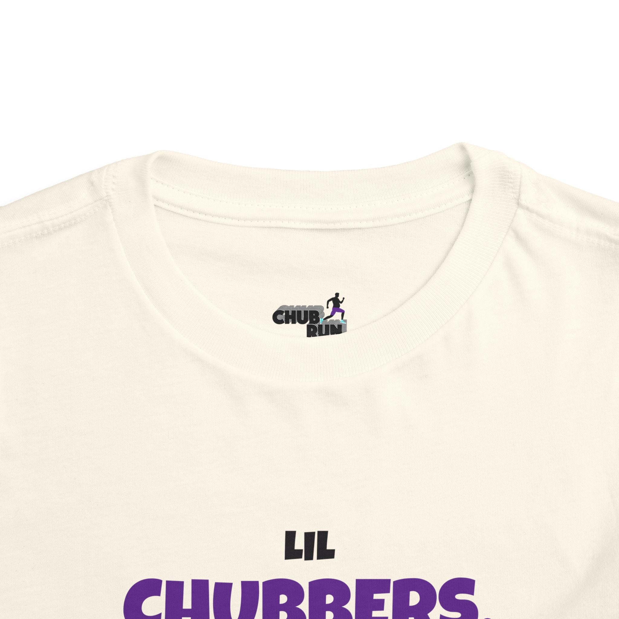 Lil Chubbers Toddler Tee — Cute Purple Logo Short Sleeve Shirt