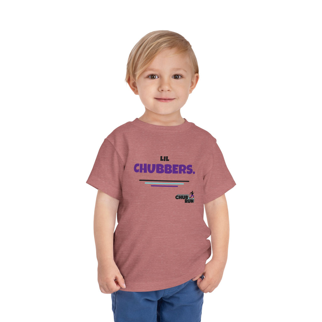 Lil Chubbers Toddler Tee — Cute Purple Logo Short Sleeve Shirt