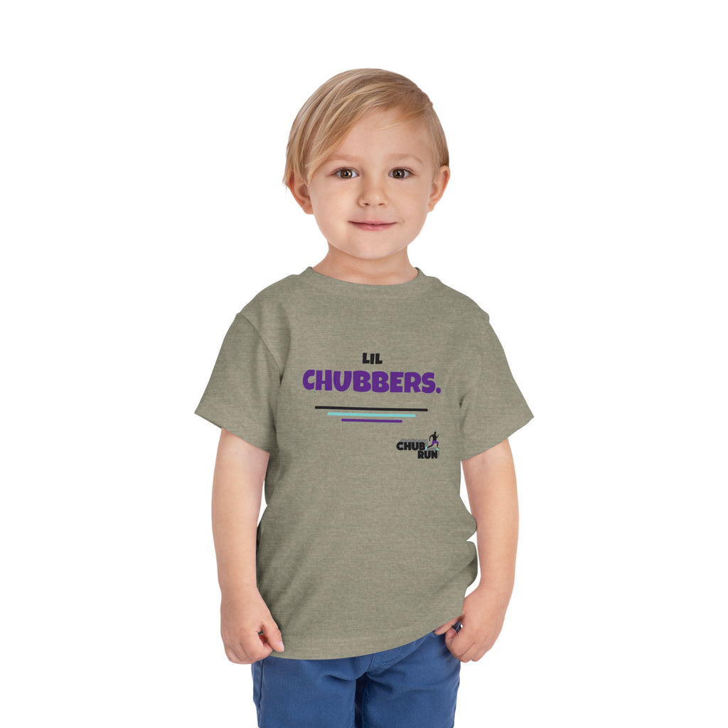 Lil Chubbers Toddler Tee — Cute Purple Logo Short Sleeve Shirt