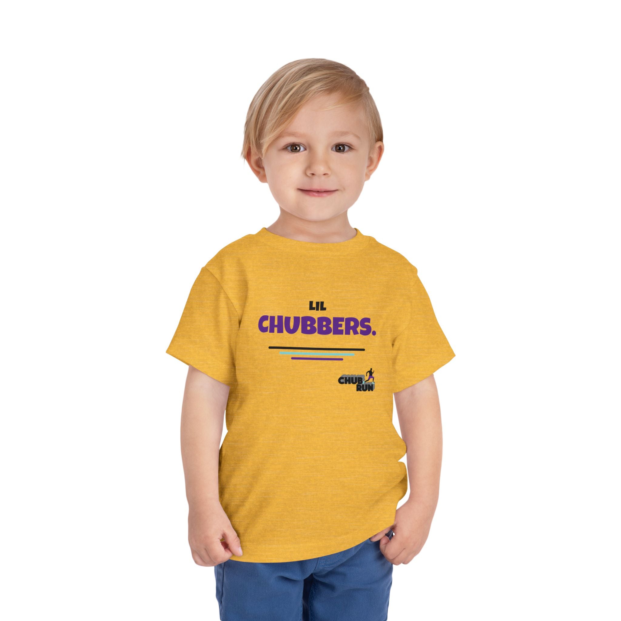 Lil Chubbers Toddler Tee — Cute Purple Logo Short Sleeve Shirt