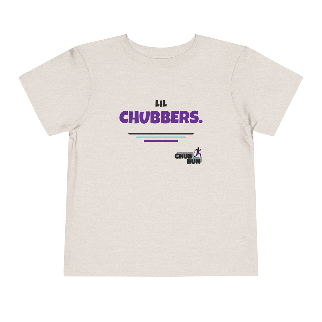 Lil Chubbers Toddler Tee — Cute Purple Logo Short Sleeve Shirt