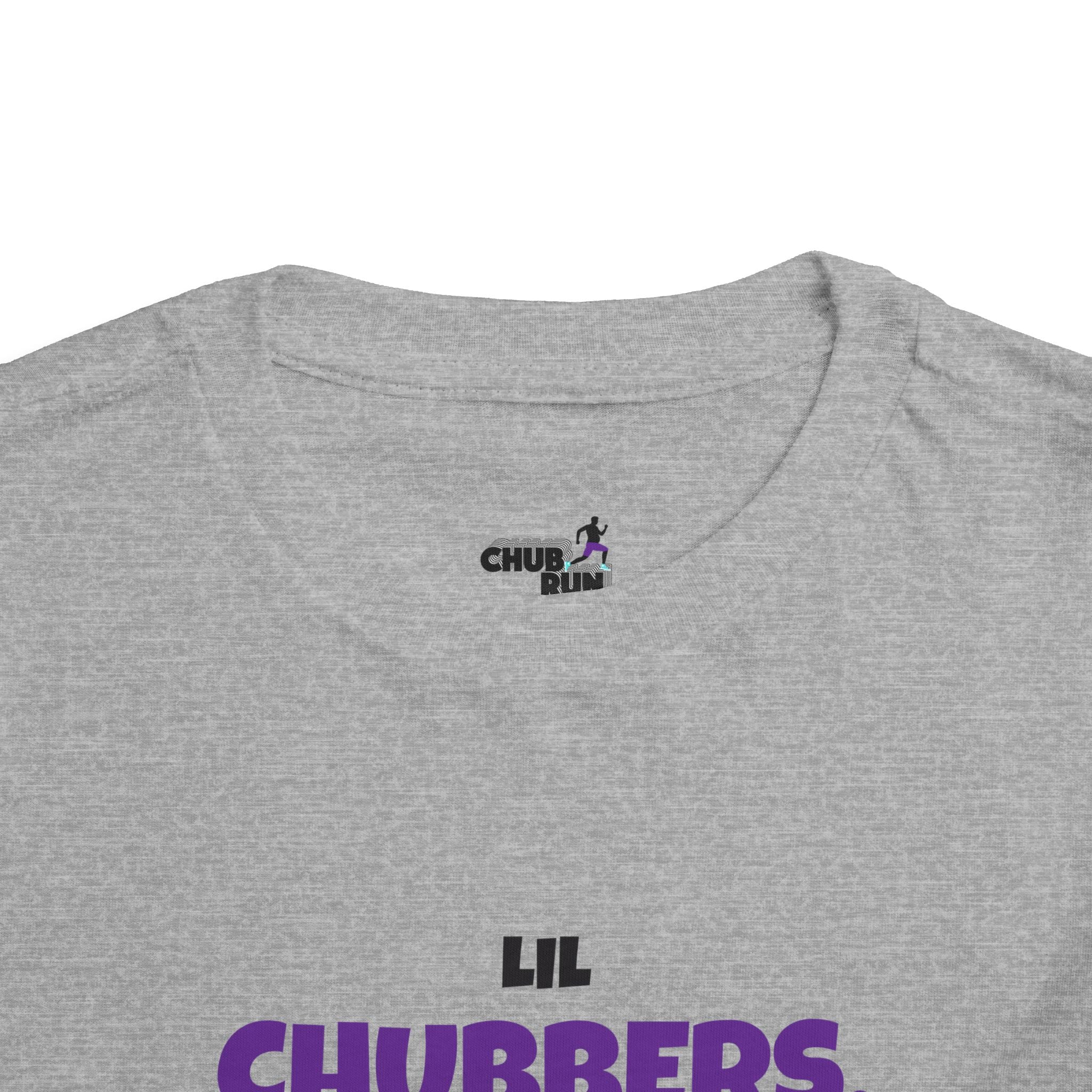 Lil Chubbers Toddler Tee — Cute Purple Logo Short Sleeve Shirt
