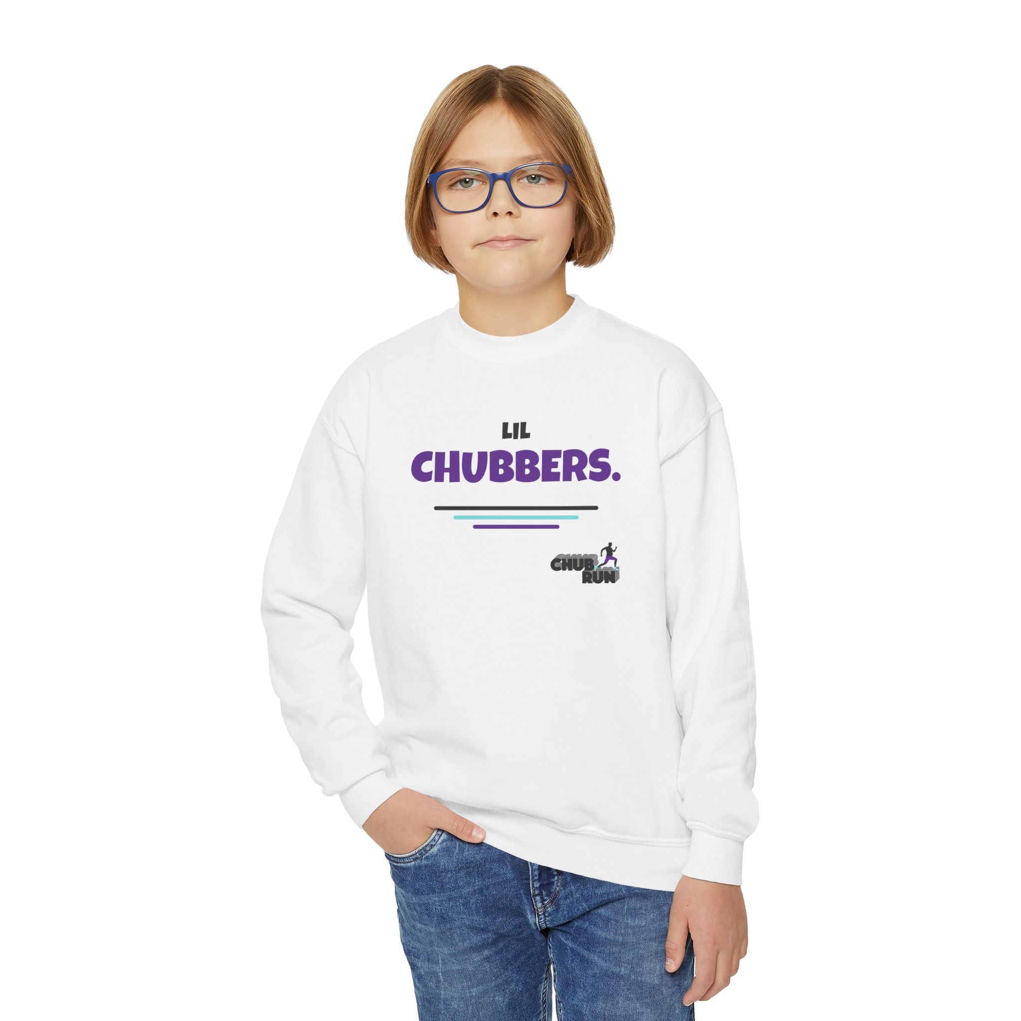 Youth Crewneck Sweatshirt — "Lil Chubbers" Graphic Pullover for Kids