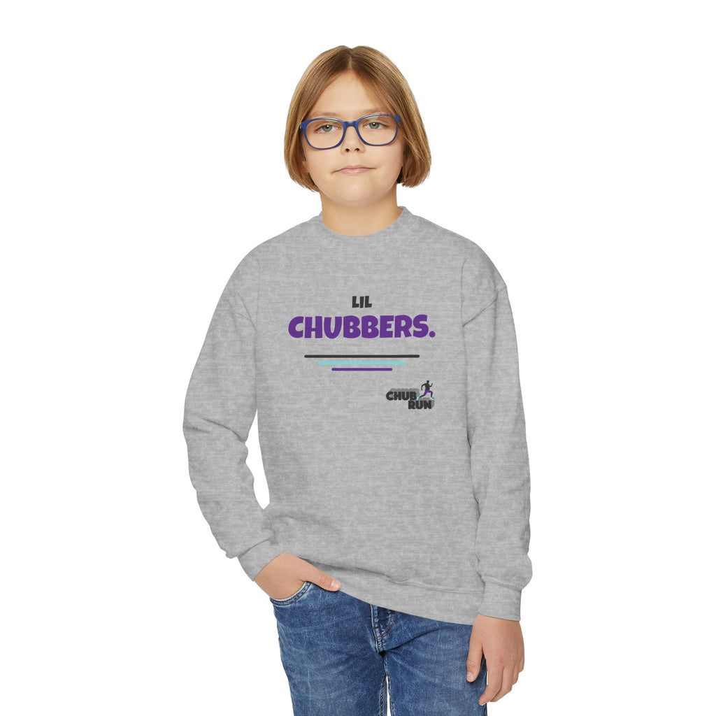 Youth Crewneck Sweatshirt — "Lil Chubbers" Graphic Pullover for Kids