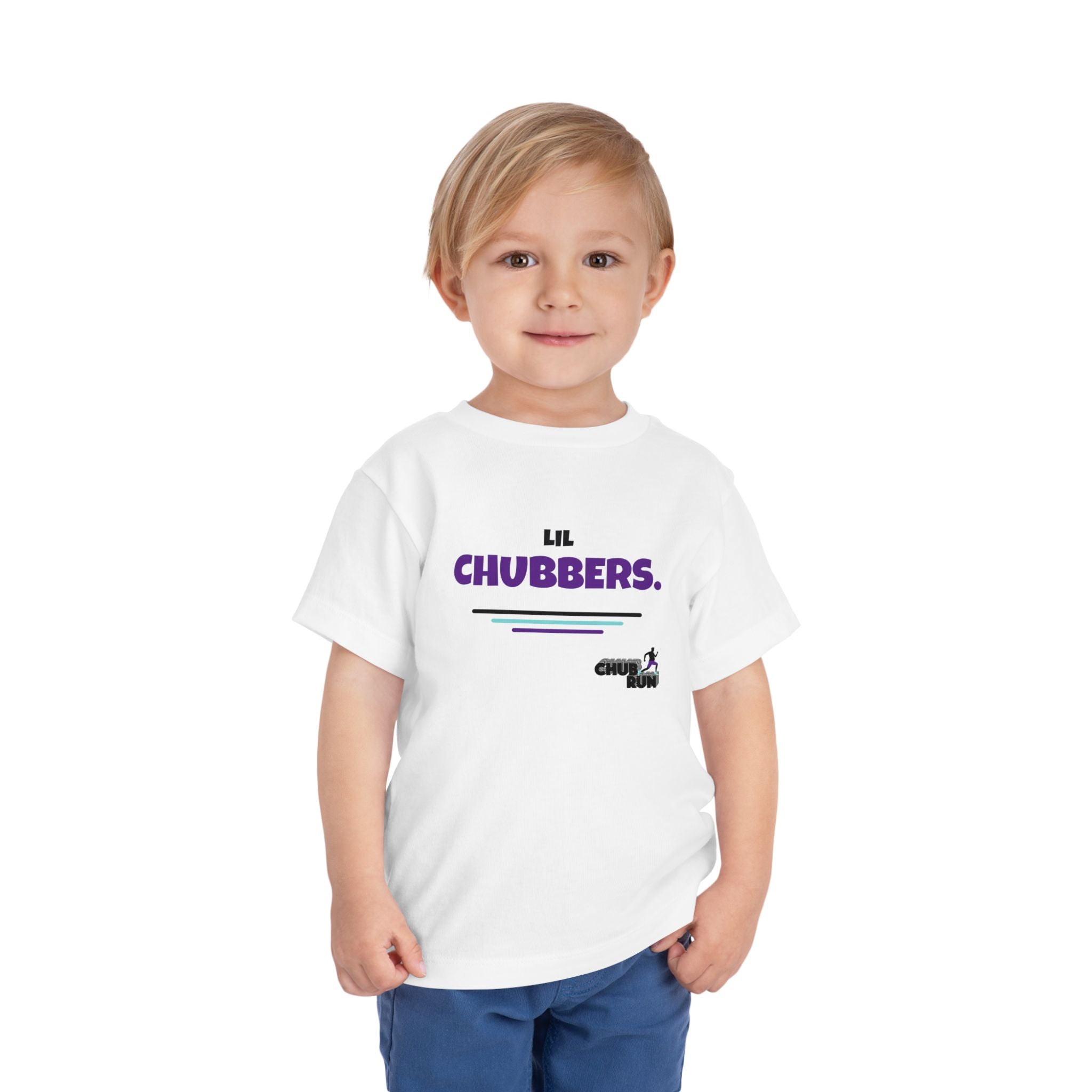 Lil Chubbers Toddler Tee — Cute Purple Logo Short Sleeve Shirt