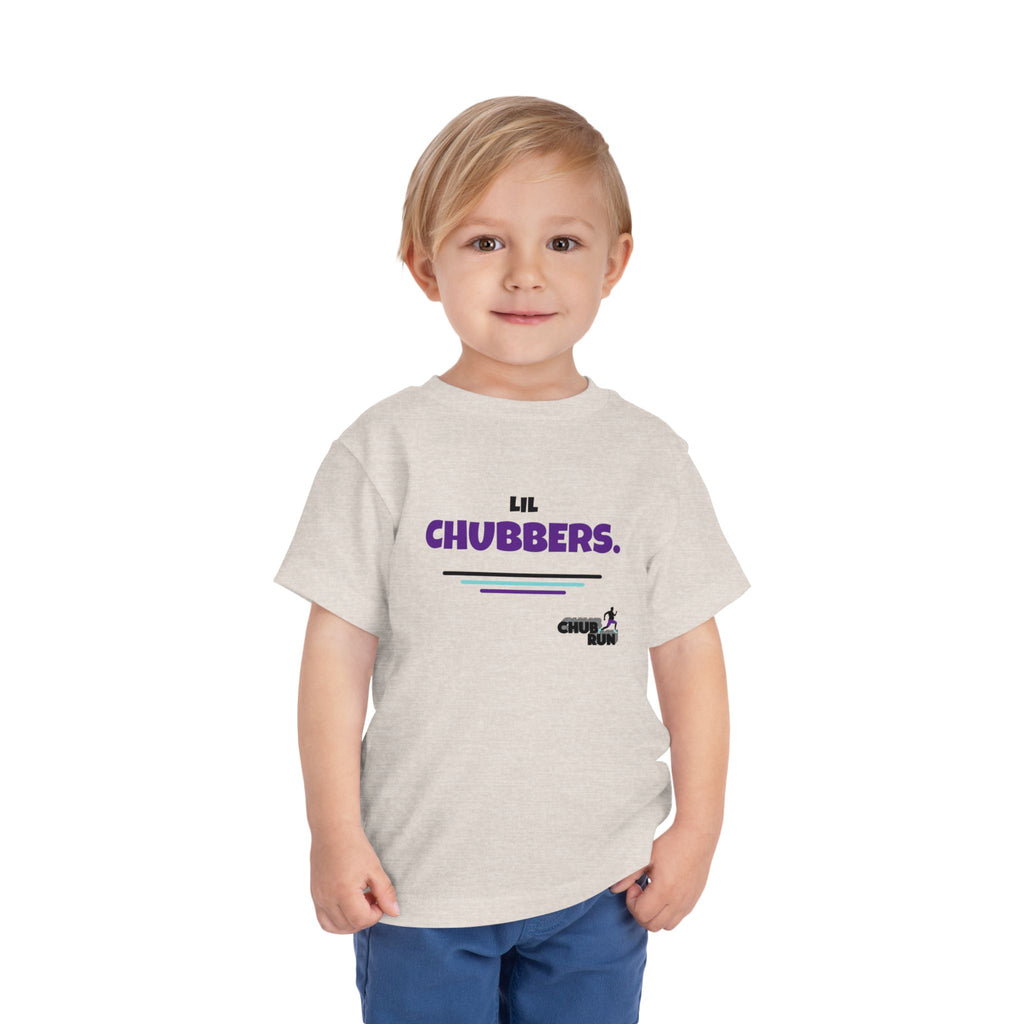 Lil Chubbers Toddler Tee — Cute Purple Logo Short Sleeve Shirt
