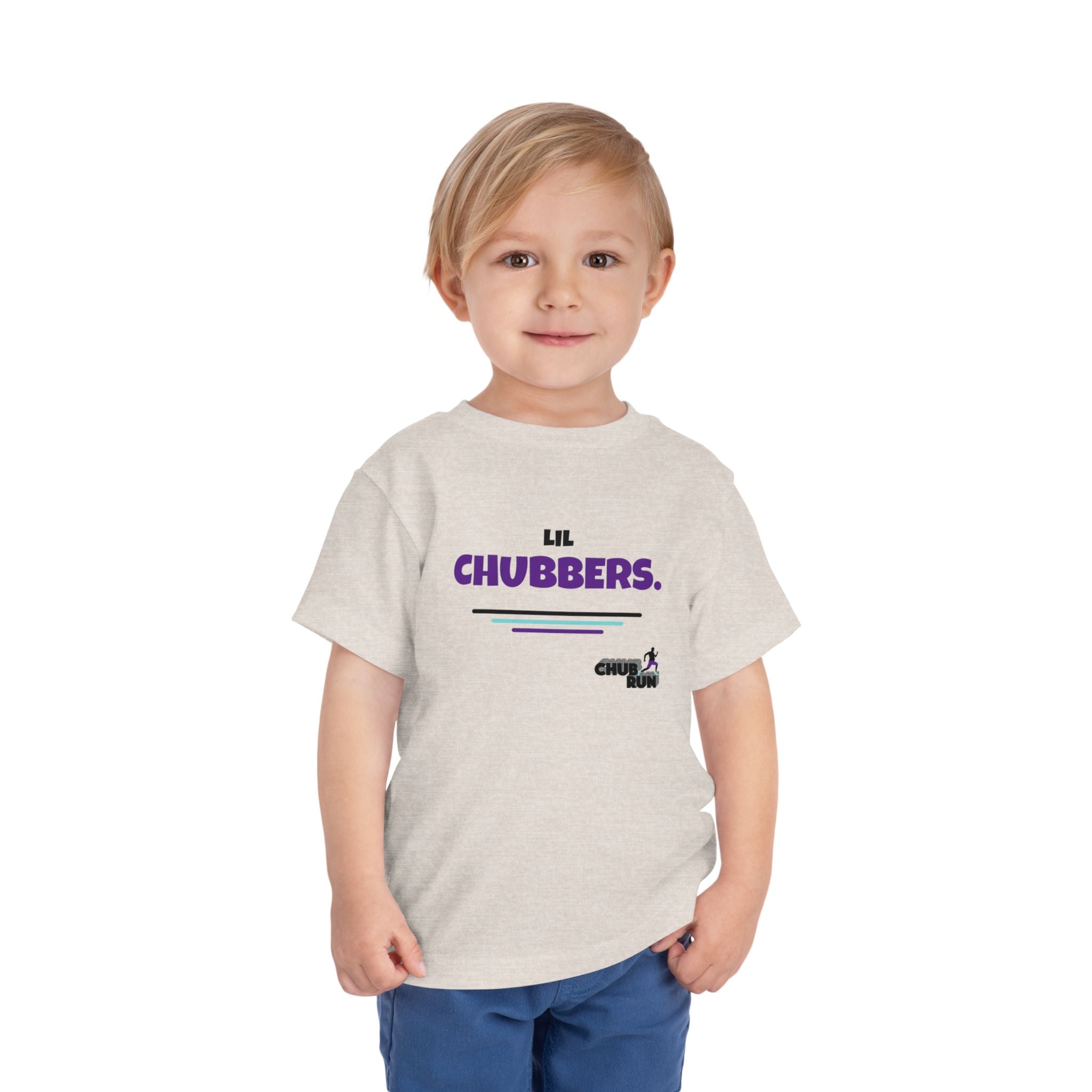 Lil Chubbers Toddler Tee — Cute Purple Logo Short Sleeve Shirt