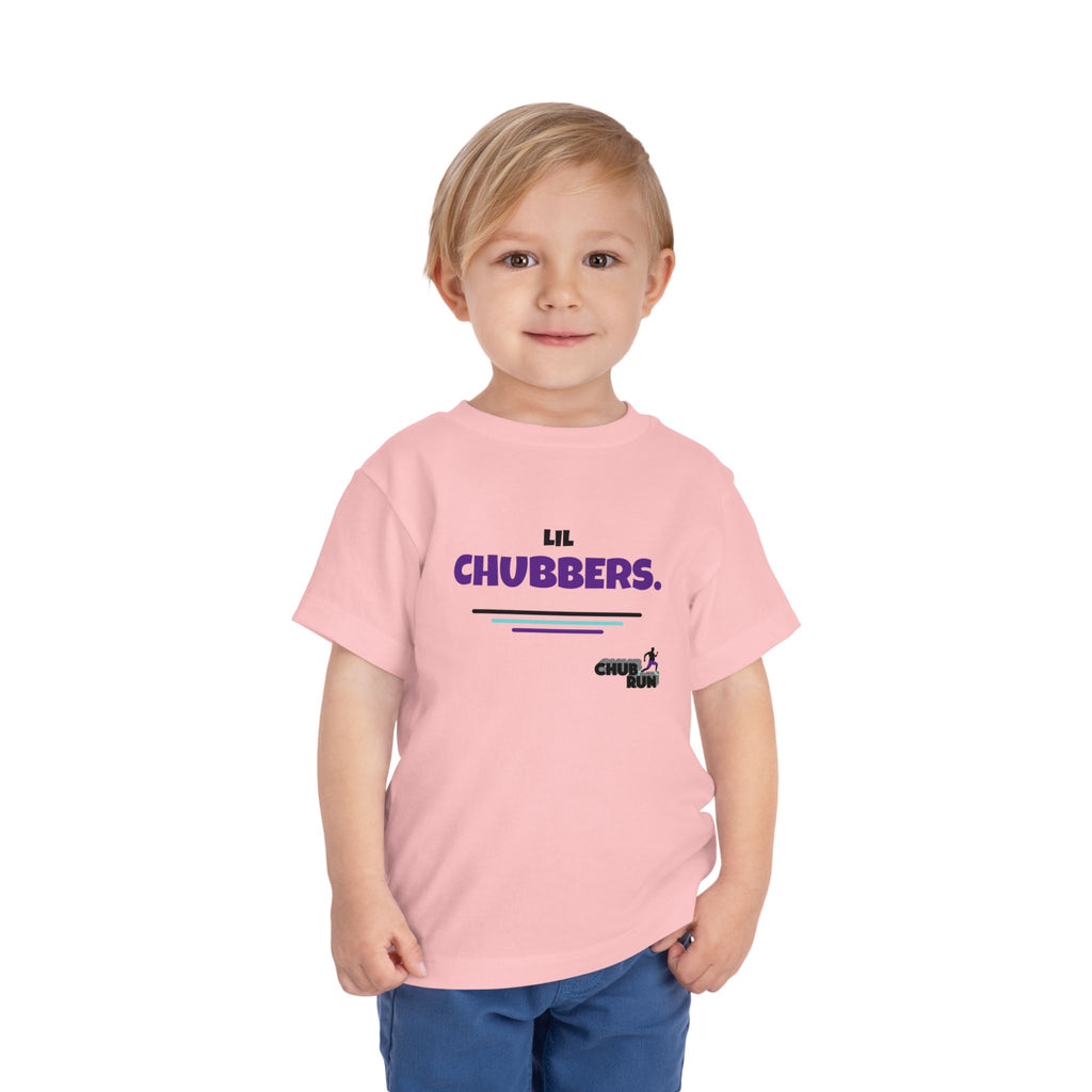 Lil Chubbers Toddler Tee — Cute Purple Logo Short Sleeve Shirt